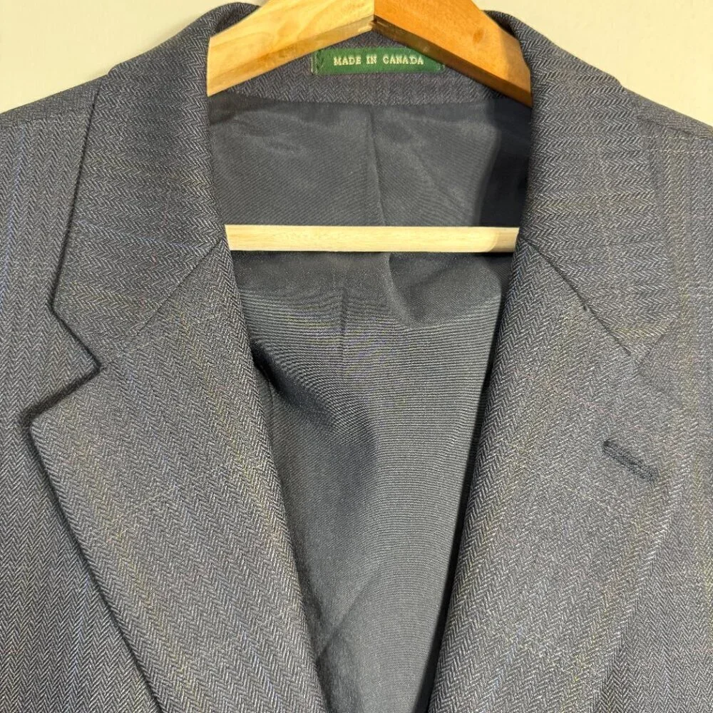 Lauren Ralph Lauren Plaid Wool Sport Coat Dinner Jacket Blazer Men's 46L Blue
